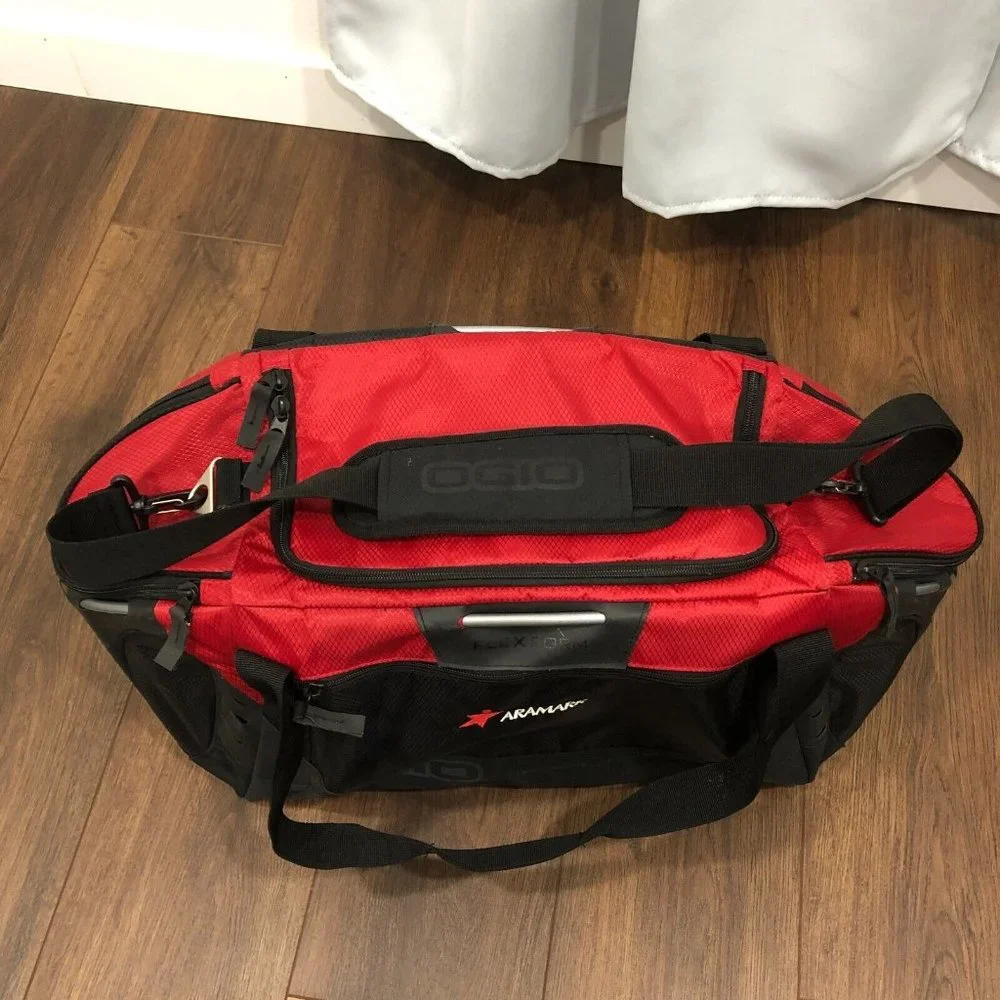 OGIO Athletics Travel Red Black Duffle Bag Flex Form Performance Equipment 50L